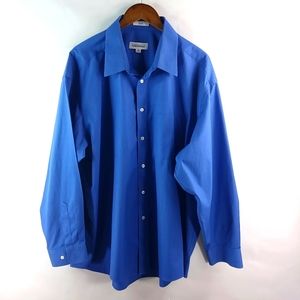 Joseph & Feiss 18 Mens Blue Dress Shirt